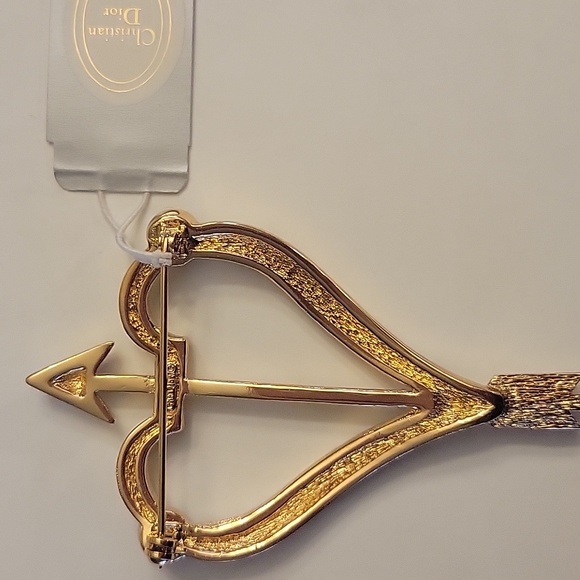 Dior Gold and Red Heart Brooch - Picture 2 of 2